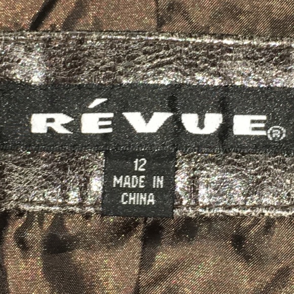 Revue Women's Charcoal Leather Jacket with Pockets - Picture 8 of 11